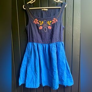 Mata Traders Cotton Dress with Appliqué Flower Detail